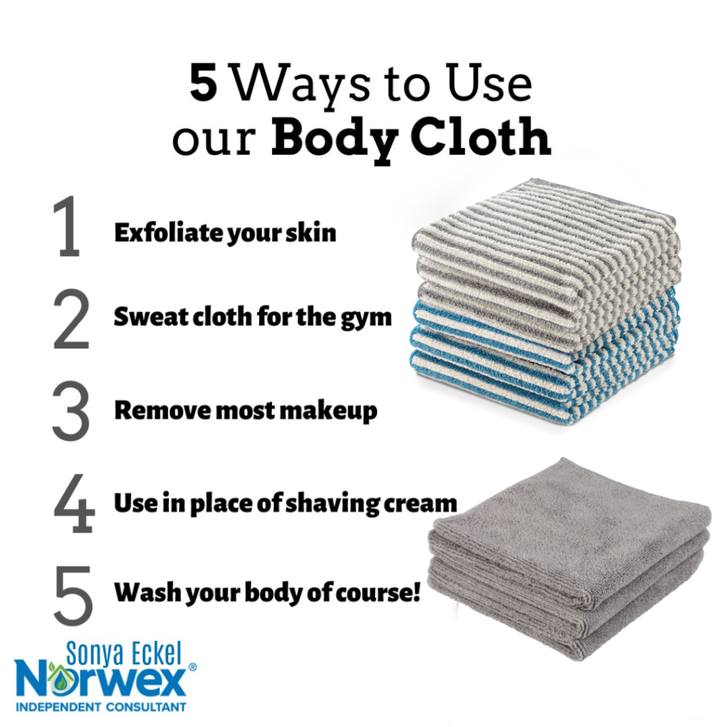 Norwex Body and Face Cloths are a great stocking stuffer- here are the top 5 uses!