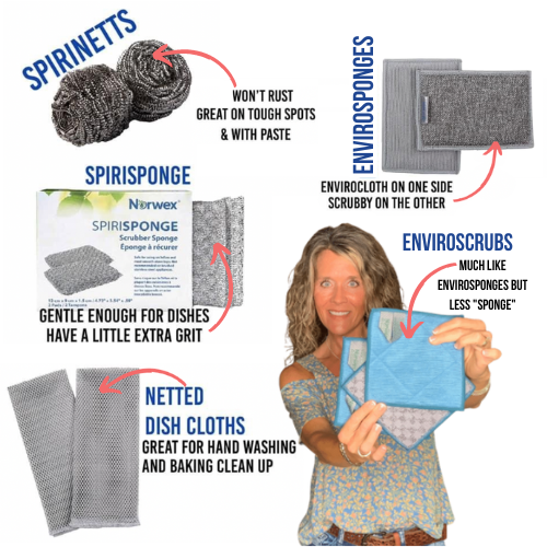 Norwex Dish Cloths and other Dishwashing Options for Scrubbing