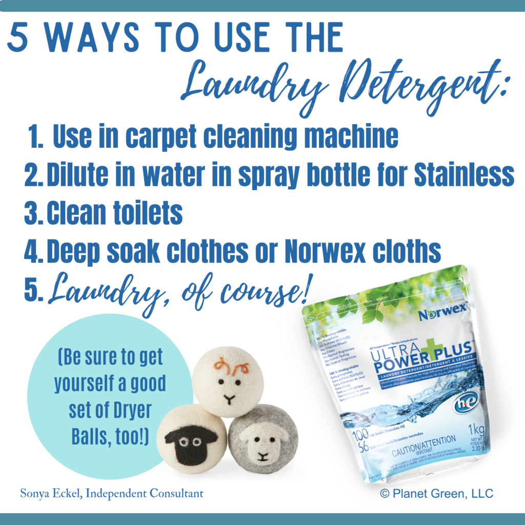 Multiple uses for Norwex Ultra Power Plus Laundry Powder Detergent