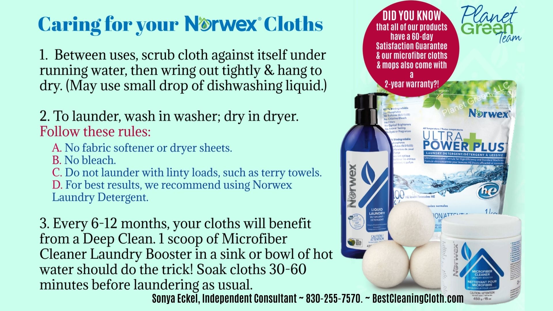 Norwex Cloth Care Instructions – How To Norwex