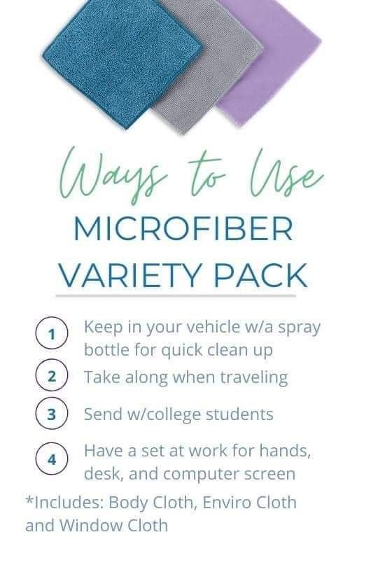 Norwex Mini Microfiber Variety Pack (MVP) Set of 3